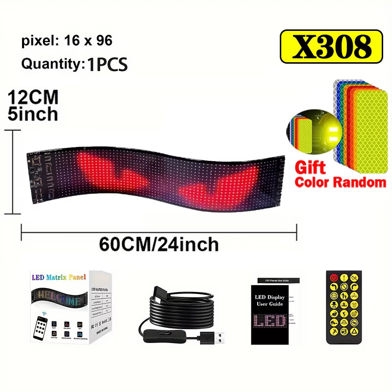 Demon Eyes Car LED Logo APP LED Matrix Pixel Panel Night Light DIY Programmable Flexible LED Display for Car Truck Accessorie